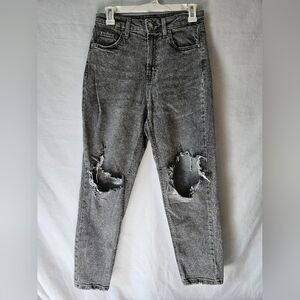 Wild Fable Distressed Grey Highest Rise Mom Jean Size 6